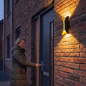 Lámpara de Pared LED para Exteriores, Diseño Delgado, Chapada en Oro, Aluminio, IP65, Difusor de Vidrio Templado, para Jardín - Product Image 4