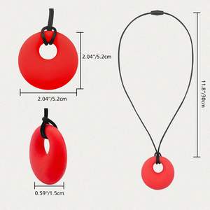 Soft Silicone <strong>Chewing</strong> <strong>Necklace</strong> for Adults and Children Autism Sensory Toy with Semi-Circular Molar Stick Spot Design Baby Toy - Product Image 4