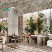 Ensemble de meubles de luxe haut de gamme multifonctionnels en marbre et tissu pour salon de thé, hôtel, café, restaurant et hôtellerie