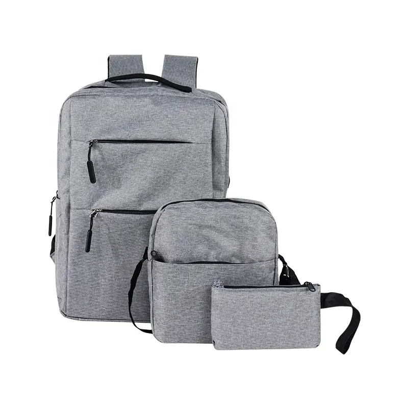 ISO BSCI factory wholesale customized waterproof polyester business laptop bags set nylon 3 pcs set business laptop backpacks
