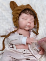 Poupée Bébé Reborn Réaliste de 13 Pouces en Silicone Souple, Poupée Mannequin pour Filles, Poupée Bébé Endormie Réaliste avec Accessoires Faciles à Tenir