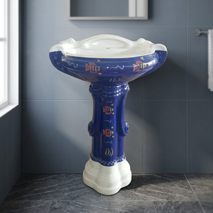 Lavabos Modernos Rectangulares de Cerámica con Pedestal, Lavamanos Grandes para Uso Hospitalario - Product Image 6