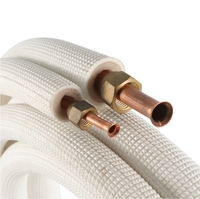 Tube isolé en PE cuivre-aluminium 1/4 + 1/2 pour climatisation, anti-UV, blanc, pour système CVC industriel, kit de conduites 10m 30m 50m