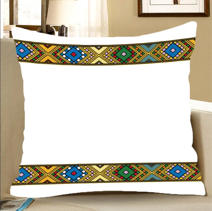 Fodera per cuscino personalizzata 3D tessuto super morbido design tradizionale etiope moderno saba e telet federa per cuscino