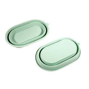 10 Inch Oval Round Sourdough Bread Proofing Baskets Silicone Expandable Bread Basket <b>Collapsible</b> Kitchen <b>Storage</b> Container - Product Image 4