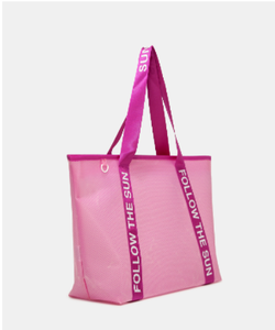 Wholesale large volume custom clear mesh PVC women beach shopper tote bags