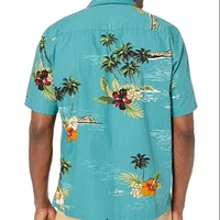 Kemeja Kasual Gaya Hawaii Tropis Custom 100% Katun Kerah Polo Lengan Pendek untuk Pria