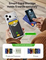 Portefeuille magnétique pour téléphone, porte-cartes fin en cuir PU, double poche pour cartes, aimant puissant, blocage RFID, logo personnalisé OEM