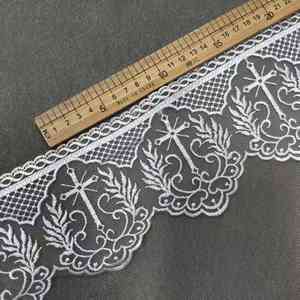 ZSY Encaje de poliéster de 10 cm, blanco, con diseño de Jesús, Hagiator, Soter, cruz, malla, tul, bordado, para accesorios de ropa, zapatos y bolsos - Product Image 2