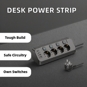 <span class=keywords><strong>Multiprise</strong></span> DeskMount à bas prix <span class=keywords><strong>avec</strong></span> <span class=keywords><strong>minuterie</strong></span> et interrupteur individuel Prise UE Standard 4 prises - Product Image 6