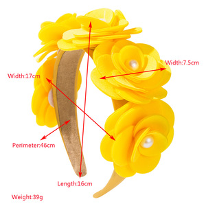 Diadema <span class=keywords><strong>de</strong></span> flores <span class=keywords><strong>de</strong></span> <span class=keywords><strong>estambre</strong></span> <span class=keywords><strong>de</strong></span> perla grande a la moda, nuevo estilo, accesorio para el cabello <span class=keywords><strong>de</strong></span> estilo callejero a la moda para vacaciones o ocasiones dulces - Product Image 2