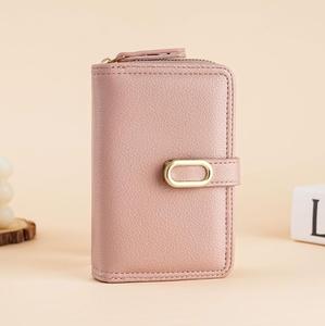Portefeuille élégant et mignon multifonctionnel à fermeture éclair pour femmes, porte-cartes court populaire et porte-monnaie pour filles et dames - Product Image 3