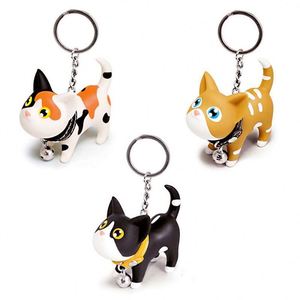 Porte-clés Chat de Simulation 3D en PVC, Pendentif Chat de Dessin Animé, Porte-bonheur pour Voiture et Sac, Cadeau pour Couple, Jouet Porte-clés Animal - Product Image 1