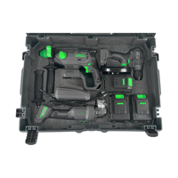 Ensemble d'outils perceuse-visseuse sans fil, meuleuse d'angle, boîte à outils, batterie au lithium, étui rigide en plastique, garantie 1 an, OEM