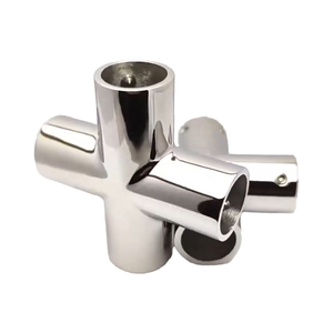 Stainless Steel 316 Marine 4-Way TEE Joint O.D. 25mm(1 Inch) Tube Corner Handrail Fitting <b>Yacht</b> Boat Hardware Accessories 4-Way - Product Image 3