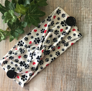 Diadema de corazón para ejercicio de yoga animal <span class=keywords><strong>veterinario</strong></span> femenino con diseño trenzado con estampado de garra - Product Image 3