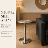 Table ronde en acier inoxydable pour hôtel, café, restaurant, bar en plein air