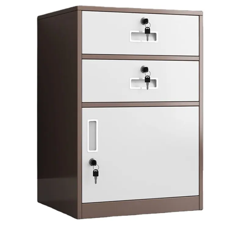 Prezzo all'ingrosso di fabbrica mobile file cabinet data storage cabinet comodino a porta singola piccoli armadi in ferro con due cassetti