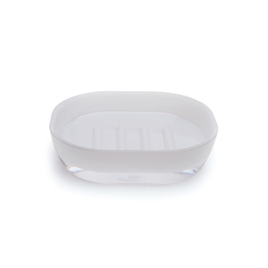 Portasapone Ovale Excelsa in Plastica 12,5x3,5x10,5 Cm con Drenaggio Automatico, Design Minimalista per il Bagno - Product Image 1
