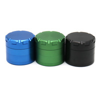 Broyeur de cigarettes en métal sans dents en alliage d'aluminium, broyeur manuel 63mm à quatre couches broyeur de tabac broyeur d'accessoires pour fumeurs
