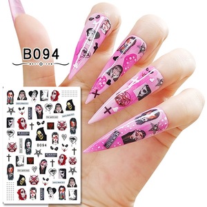 Autocollants pour ongles d'<span class=keywords><strong>Halloween</strong></span> avec motifs phosphorescents, crâne de fantôme, araignée, rouge et noir pour <span class=keywords><strong>manucure</strong></span> - Product Image 4