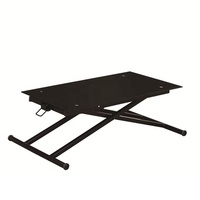 Table basse en verre noir réglable en hauteur multifonctionnelle