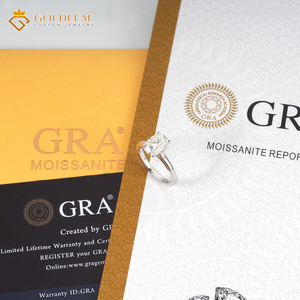 Anillo personalizado de moissanita con corte ovalado de 1-5 quilates, D VVS1, con certificado Goldleaf GRA, en plata de ley 925, para boda y compromiso. - Product Image 4