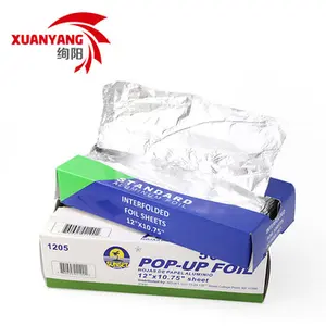 Pop-Up Lembaran Aluminium Foil Kertas 9 "X10.75", 12 "X10.75" 200/500 Lembar