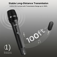 Système de microphones dynamiques sans fil Tribit BTS56M à double micro portable |   Batterie 40H, récepteur rechargeable 24GHz, plug-and-play, karaoké, fête