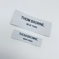 Étiquettes tissées personnalisées en polyester imprimé pour vêtements, en tissu satiné, avec logo écologique – Vente en gros