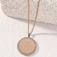 Collier de mode islamique en acier inoxydable étanche avec médaillon Shahada Allah Eid Coran arabe en zircon pour femmes et hommes