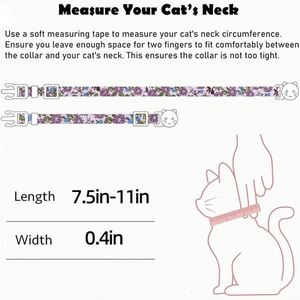Cotton Breakaway <b>Cat</b> <b>Collar</b> Flowers Pendant Adjustable Safety Kitty Kitten <b>Collars</b> Cute Kitten <b>Cat</b> <b>Collar</b> with Bell - Product Image 4