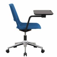 Chaise de conférence ergonomique en plastique avec roulettes pour salle de réunion, bureau de direction, salle de formation, chaise pivotante pour réunion avec tablette