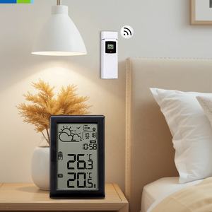 Horloge <span class=keywords><strong>météo</strong></span> intelligente radiocommandée avec rétroéclairage LED Calendrier perpétuel et jour de la semaine Alarme tactile Snooze Affichage 12/24H - Product Image 3