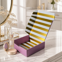 FUSSEN Vente en gros de boîtes d'expédition en carton ondulé de luxe avec logo personnalisé en relief, finition douce au toucher, écologiques, noir et rose, pour boutique en ligne