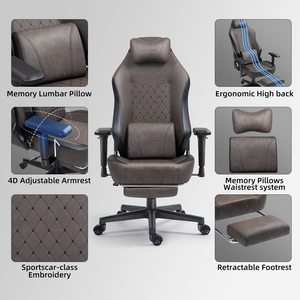 <span class=keywords><strong>Sedia</strong></span> da <span class=keywords><strong>Gaming</strong></span> Ergonomica Girevole e Regolabile in Pelle Sintetica PU Economica con Funzione di Raffreddamento, Realizzata in Metallo e Pelle Sintetica - Product Image 3