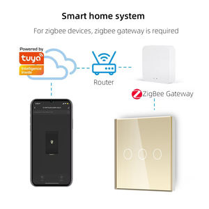 图雅紫蜂3.0欧盟英国智能触摸开关1/<span class=keywords><strong>2</strong></span>/3/4组双极10A最大中性线需要Alexa/谷歌家庭语音控制 - Product Image 3