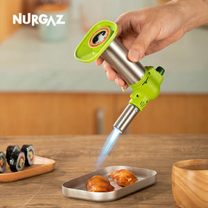 Encendedor de cocina portátil Nurgaz, soplete de gas para hornear, asar y encender, con soporte de corcho, color verde - Product Image 2