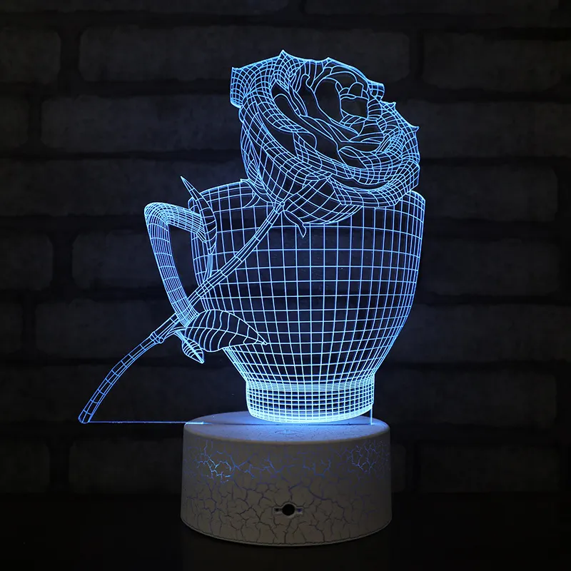 LED Light Lamps Unique Acrylic Lighting 3D Led lights table USB Designed Bedroom Nightlight Cozy Warm Gift Home Decoration