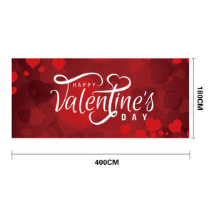 Colgante personalizado <span class=keywords><strong>Feliz</strong></span> Día <span class=keywords><strong>de</strong></span> San Valentín 4mX1.8m doble puerta <span class=keywords><strong>de</strong></span> garaje pared Banner - Product Image 1