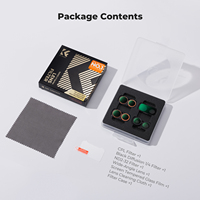 K&F CONCEPT Lot de 4 lentilles grand angle magnétiques à revêtement 28 couches, diffuseur noir, filtre CPL 1/4 VND2-32 pour Insta360 Luna Ultra