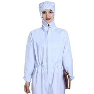 Overol con Capucha para Trabajo en la Industria Alimentaria, Algodón Blanco y Azul, Talla 160-185, para Uso en Fábricas de Procesamiento de Alimentos y Cuartos Limpios - Product Image 5