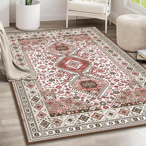 Tappeti Lavabili Classici Antiscivolo per Pavimenti, Tappetini per Soggiorno, Camera da Letto, <span class=keywords><strong>Cucina</strong></span> Stile <span class=keywords><strong>Vintage</strong></span> e Ingresso, Colore Arancione - Product Image 2