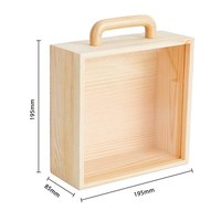 Wood Craft Shadow Boxes Geschenk boxen aus Holz mit Griff Holz Transparenter Acryl-Schiebe deckel