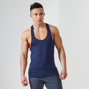 <b>Men's</b> Gym <b>Tank</b> <b>Top</b> Simple <b>White</b> Cotton Vests Knitted Casual Plus Size Design OEM Service Available - Product Image 4