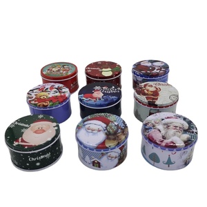 Round Metal Box Christmas Printing Box Candy Packaging Mini Tin Cylinder Round Metal Box