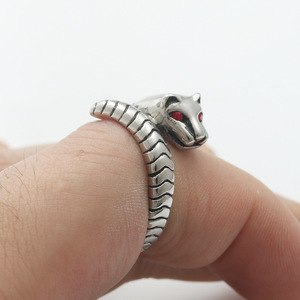 Yunnique – bague en argent pour hommes, avec yeux rouges, zircone cubique, style punk, bijoux, cadeau - Product Image 3