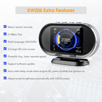 Автомобильный бортовой компьютер KONNWEI KW206 Obd 2, Автомобильный сканер OBD2, датчик расхода топлива, воды, температуры, цифровой дисплей HUD
