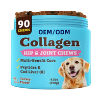 Pour OEM/ODM – Nouvelles gommes à mâcher multi-collagène riches en protéines pour chats et chiens, avec vitamine C et acide hyaluronique pour soutenir les articulations, le cartilage et la peau