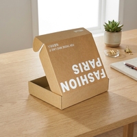 Boîte d'expédition pour colis aériens, carrée, en carton kraft moyen ondulé, avec pelliculage brillant ou mat, gaufrage, pour emballage e-commerce des petites entreprises